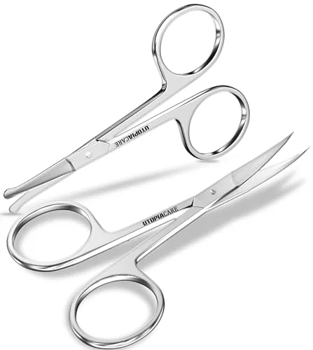 Utopia Care Eyebrow Scissors 2-Pack Curved and Rounded