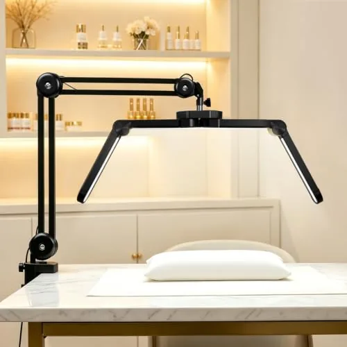 AOXDWGE Half Moon Nail Desk Lamp with Clamp Arm
