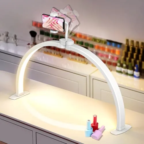 Yokilly 29-inch Half Moon Nail Desk Light, Foldable