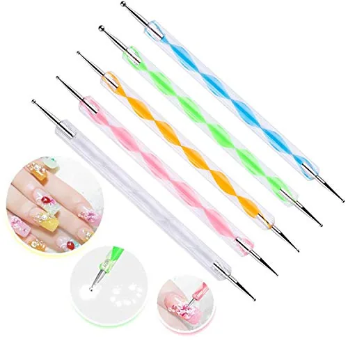 HiMo 5-Piece Dual-Ended Nail Art Dotting Tool Set