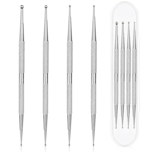 Jeffdad 4-Piece Double-Ended Nail Dotting Tool Set