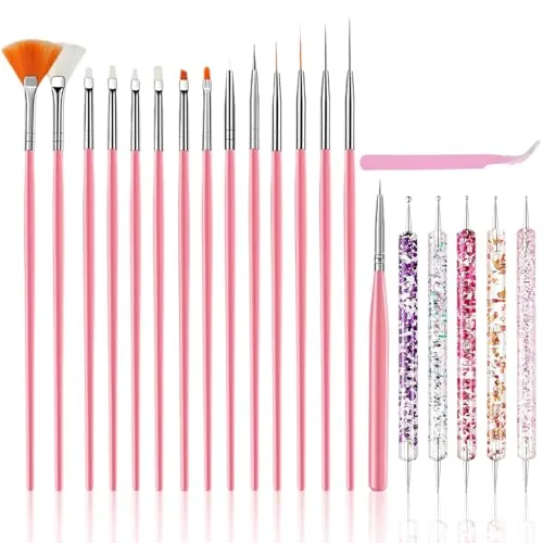 qifuwanjingfeng 21-Piece Nail Art Brush and Dotting Set