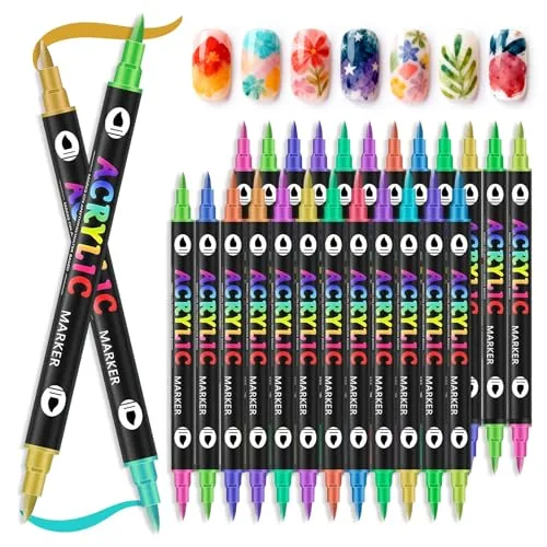 UAOE 48-Color Dual-Tip Nail Art Pen Set