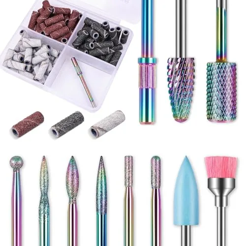 Depvko 10pc Carbide Nail Drill Bits + 75 Sanding Bands