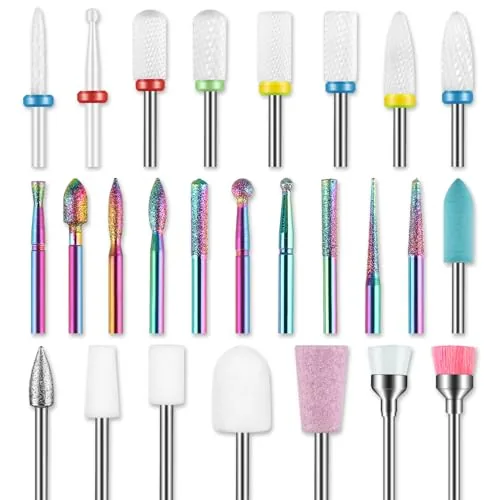 Rolokit 26pc Ceramic & Corundum Nail Drill Bit Set