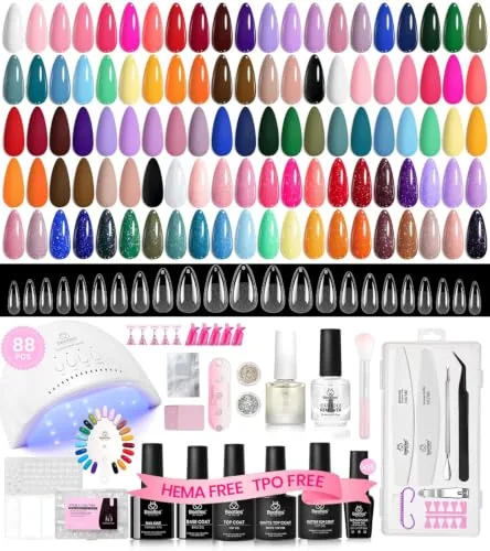 Beetles 88pc Gel Nail Kit, 35 Colors + UV Lamp