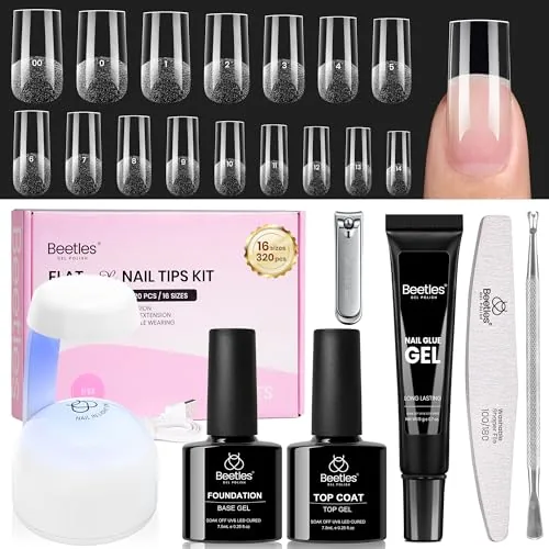 Beetles Gel Nail Kit Flat-X Square 320pc Tips