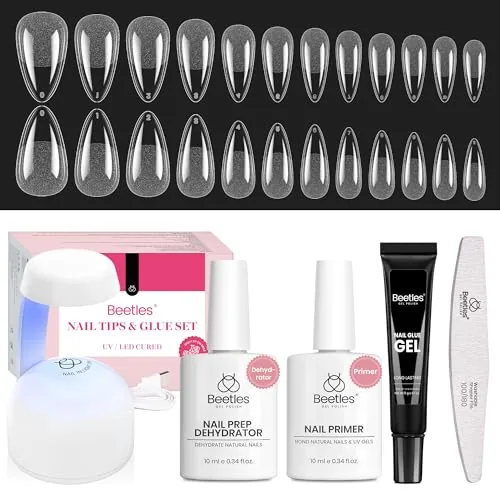 Beetles Gel Nail Kit Medium Almond with Dehydrator