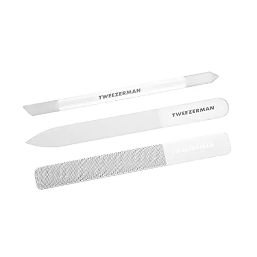 Tweezerman Glass Nailcare Set 3-Piece File Buffer Pushy