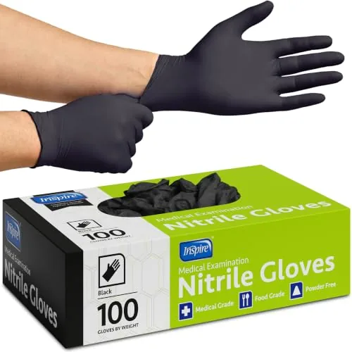 Inspire Nitrile Disposable Gloves, Powder-Free, Box of 100