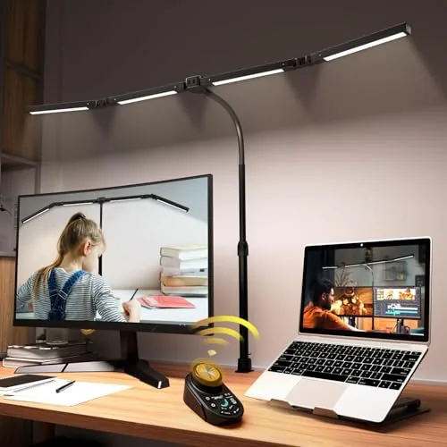 SANDROY VOLT 4-Head Clamp Desk Lamp with Remote