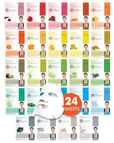 DERMAL 24-Formula Korean Essence Sheet Mask Variety Pack