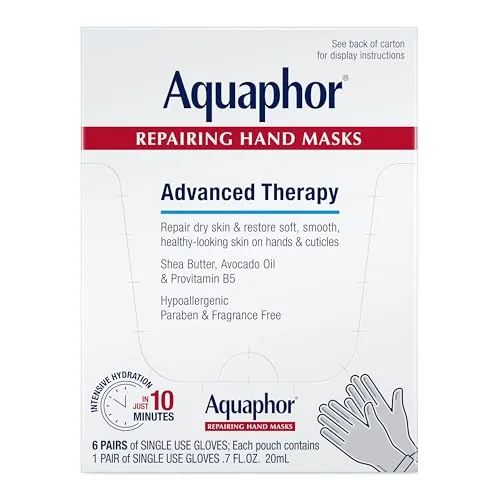 Aquaphor Repairing Hand Masks with Avocado Oil, 6-Pack
