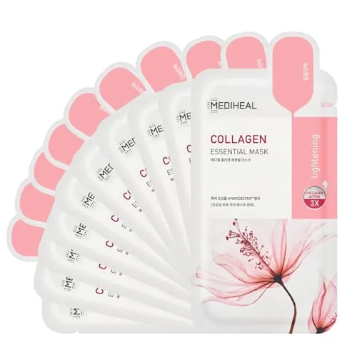 MEDIHEAL Collagen Sheet Mask 3x Formula, 10 Pack