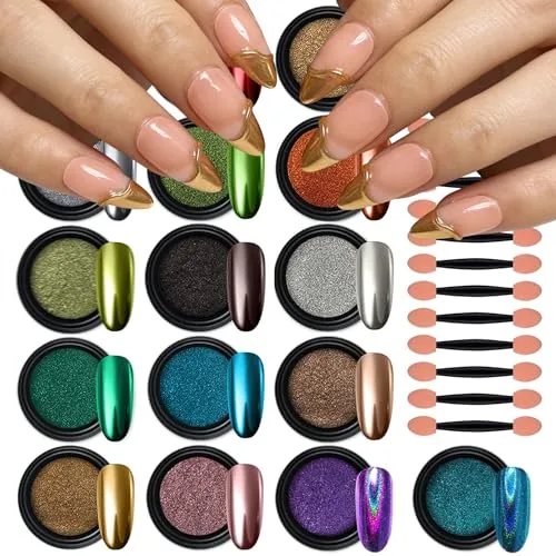 Artdone 16-Color Chrome Nail Powder Mirror Effect Kit