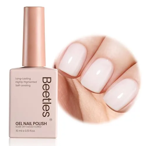 Beetles Milky White Jelly Gel Polish 15ml Sheer Nude