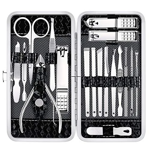 Yougai 18-Piece Stainless Steel Manicure Set with Case