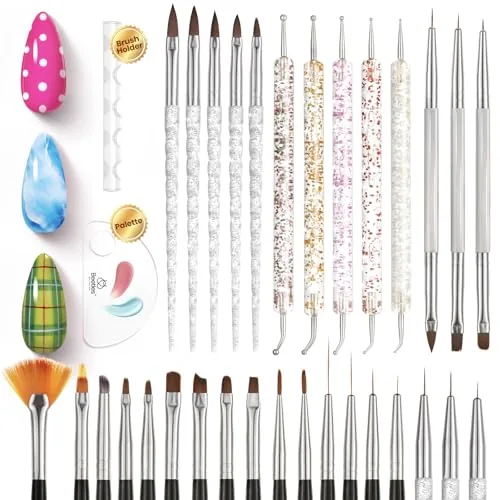 Beetles 31pc Nail Art Brush Set with Dotting Tools