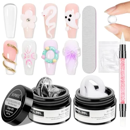 SUPWEE Solid Builder Gel Clear and White Extension Kit