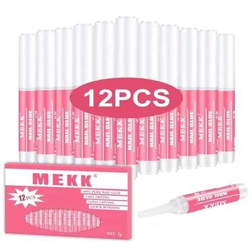 MEKK Nail Glue 12-Tube Set for Press-Ons