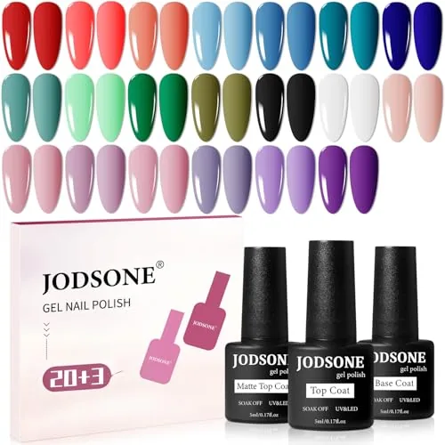 JODSONE 23-Piece Gel Polish Set with Matte and Glossy Coats