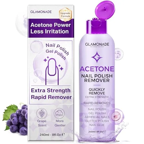 Glamonade Acetone Nail Polish Remover with Grape Seed Oil 8oz