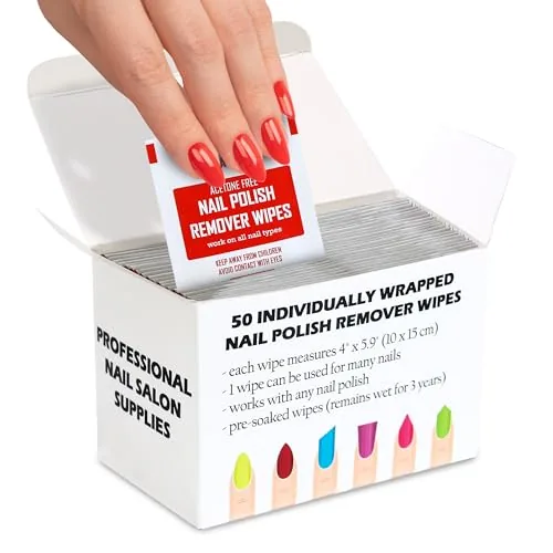 NINJA QUEST Non-Acetone Nail Polish Remover Pads 50pk