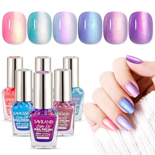 SAVILAND 6-Piece Ombre Pearl Nail Polish Set