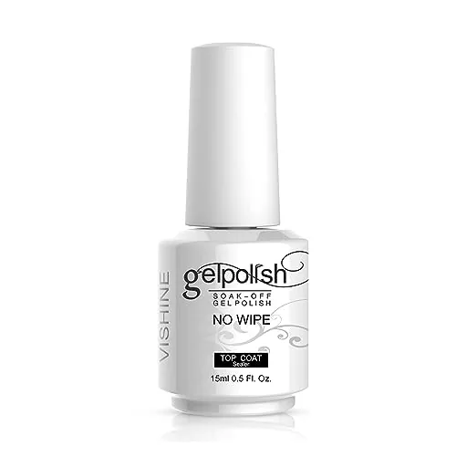 Vishine No-Wipe Gel Top Coat 15ml High Gloss