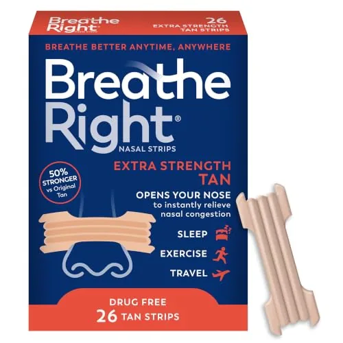 Breathe Right Extra Strength Nasal Strips Tan 26ct
