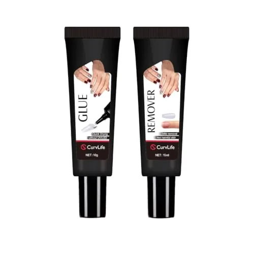 CurvLife Semi Solid Nail Glue Kit with Remover