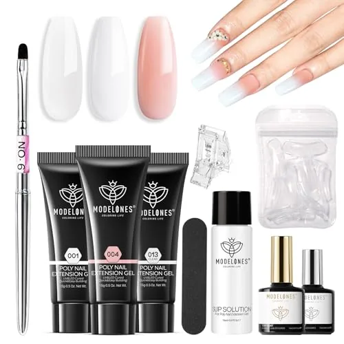 Modelones Poly Gel Kit 3 Colors with Slip Solution