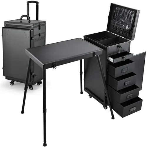 Joligrace Rolling Manicure Table 5-Drawer Nail Tech Trolley