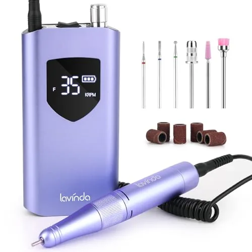 Lavinda Cordless Nail Drill 35000 RPM with LCD Display
