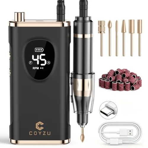 COYZU VE1862 Rechargeable Nail Drill 45,000 RPM