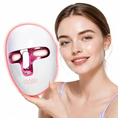 CAMLKE 7-Color LED Face Mask, Rechargeable, 88 Beads