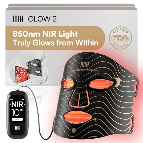 INIA Red Light Therapy Mask 630nm + 850nm NIR 4 Modes