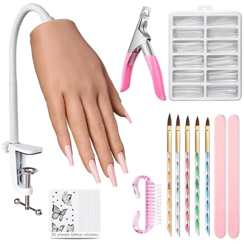 Wilfniee Silicone Practice Hand for Acrylic Nails