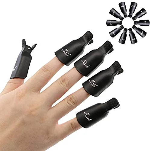 HiMo Soak-Off Nail Clips 10-Pack Anti-Slip Black