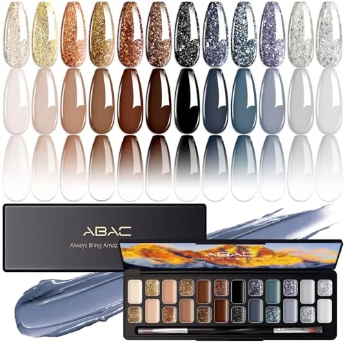 ABAC 24-Color Patting Gel Polish Palette with Glitter