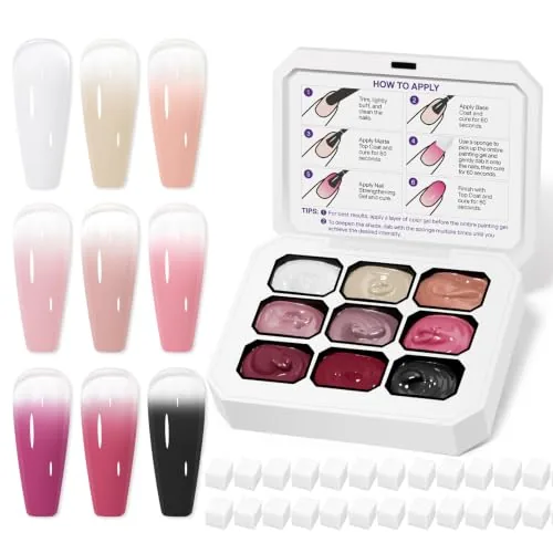 MIZHSE 9-Color Neutral Ombre Patting Gel Palette