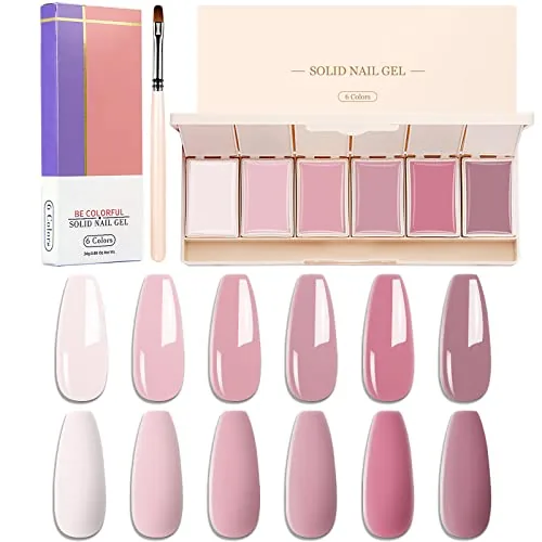 RoseFlower 6-Color Solid Cream Pudding Gel Polish Palette