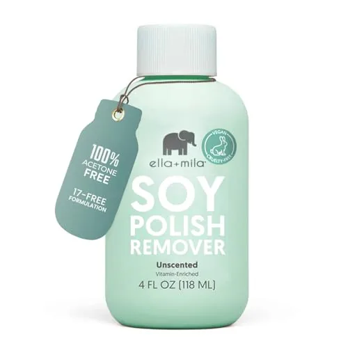 ella+mila Soy Nail Polish Remover Non-Acetone 4 oz
