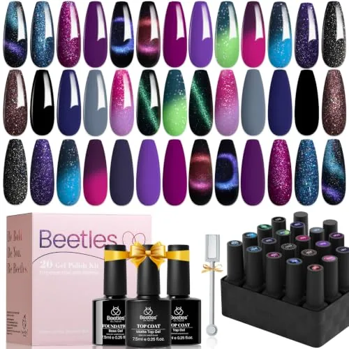 Beetles 24-Pc Cat Eye Gel Polish Set, 20 Colors