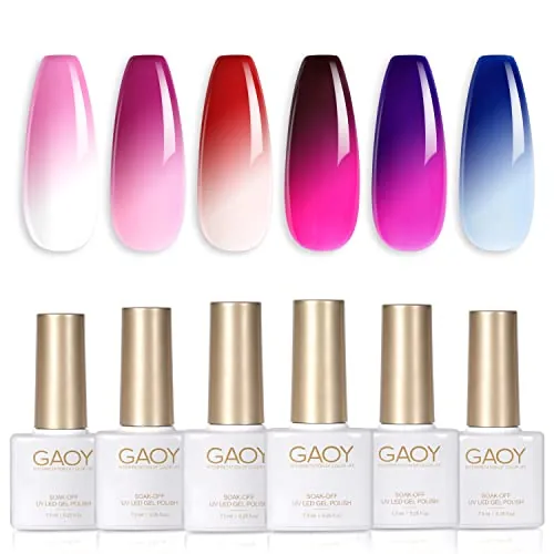 GAOY Thermal Mood Gel Polish Set 6 Color-Shift Shades