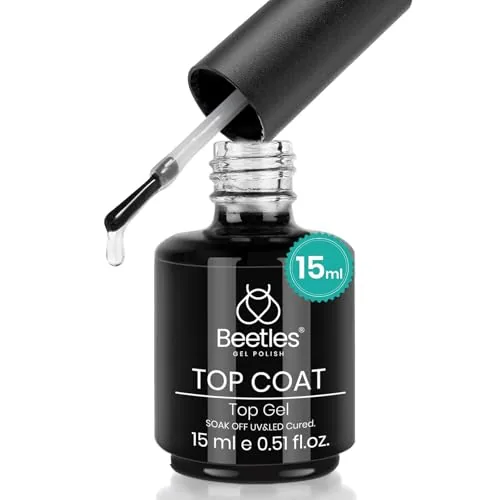 Beetles No-Wipe Gel Top Coat 15ml Long Lasting