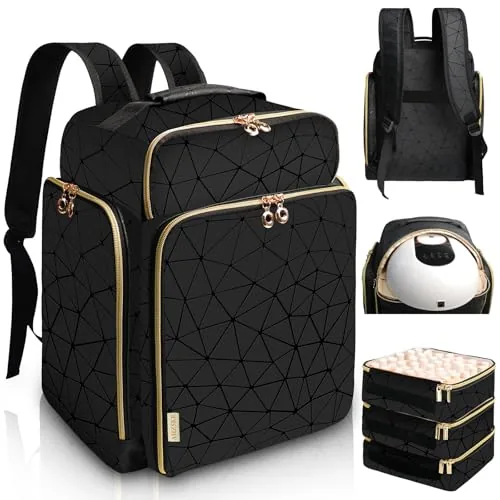 ahzske 126-Bottle Nail Polish Organizer Backpack