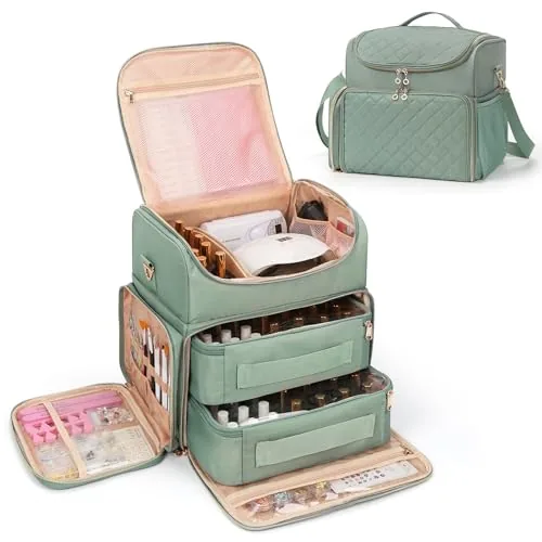 CUBETASTIC 86-Slot Nail Polish Organizer Carrying Case