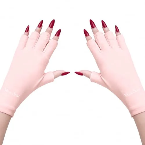 MelodySusie UPF 50+ Fingerless UV Gloves for Gel Manicures
