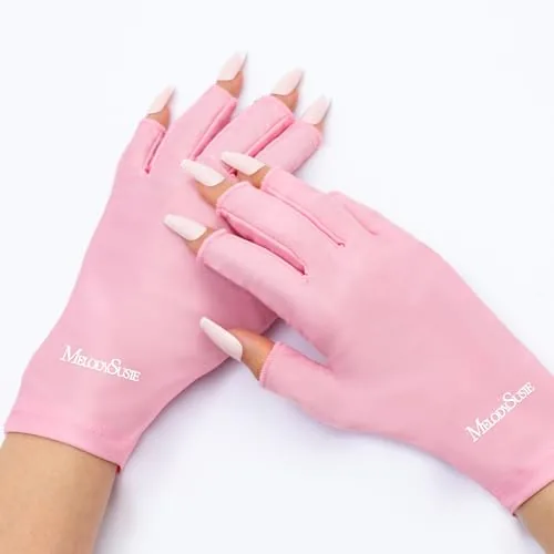 MelodySusie UPF50+ Fingerless UV Gloves for Gel Manicures
